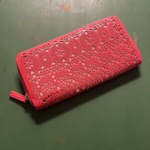 Elegant Orange Laser-Cut Women's Wallet
